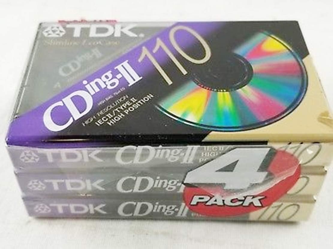 TDK CDing-II 110 High Bias Cassette Tapes front view blank audio tapes
