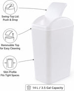 Waikhomes Plastic Trash Can slim body for narrow spaces