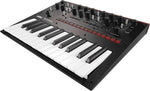 Korg Monologue silver music production synthesizer angled perspective