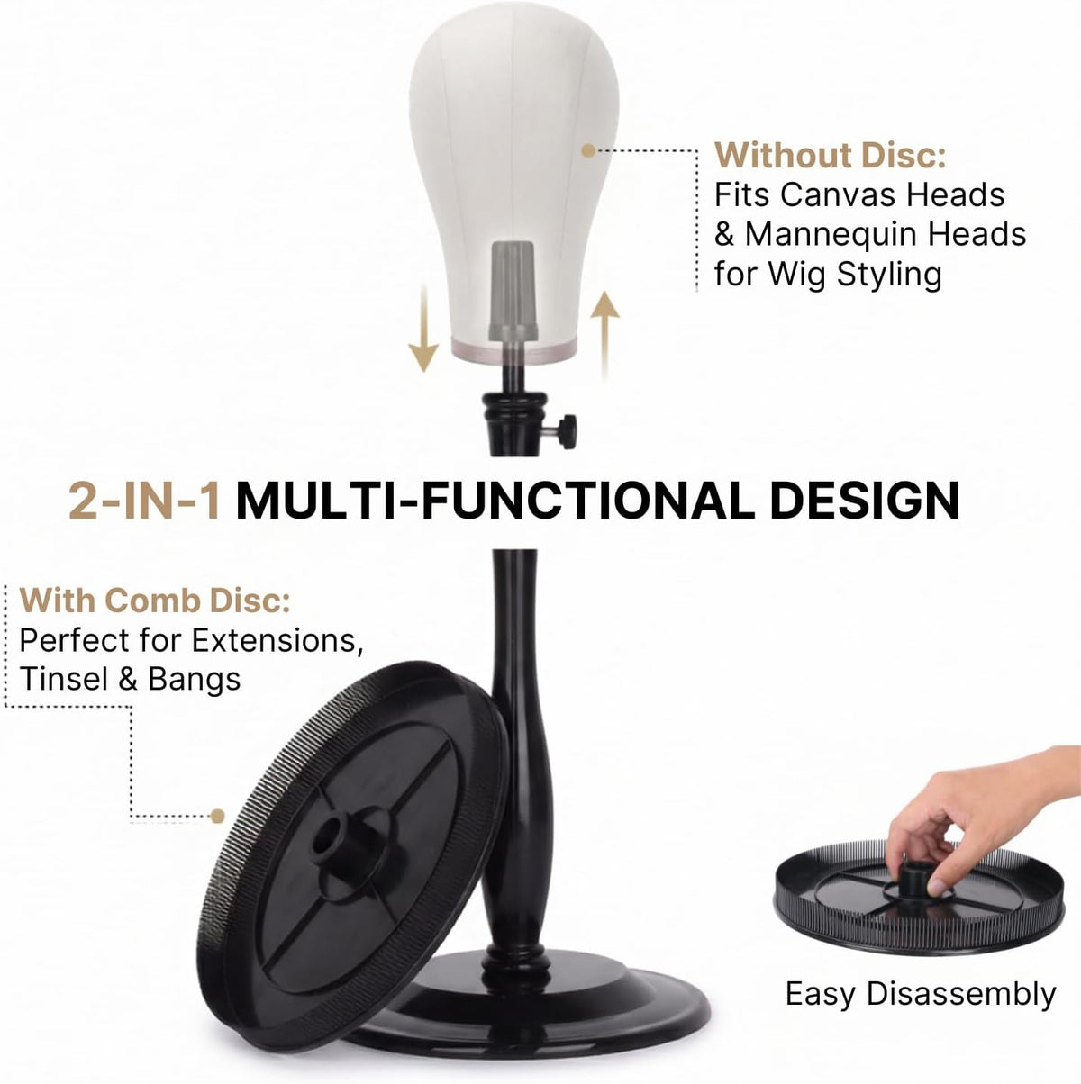 Lightmay hair extension stand displaying clip-in wefts