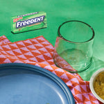 Individual Freedent peppermint chewing gum stick wrapped