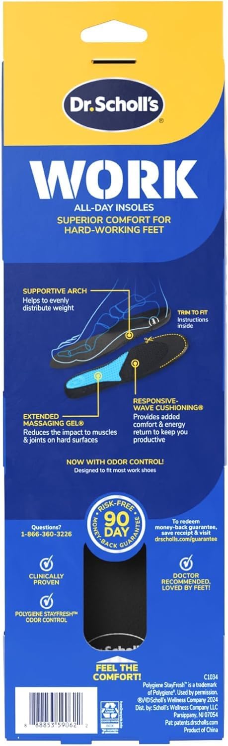 Dr. Scholl's men gel shoe inserts pair packaging
