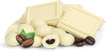 It's Delish White Chocolate Covered Coffee Beans pouring view luxury snacking