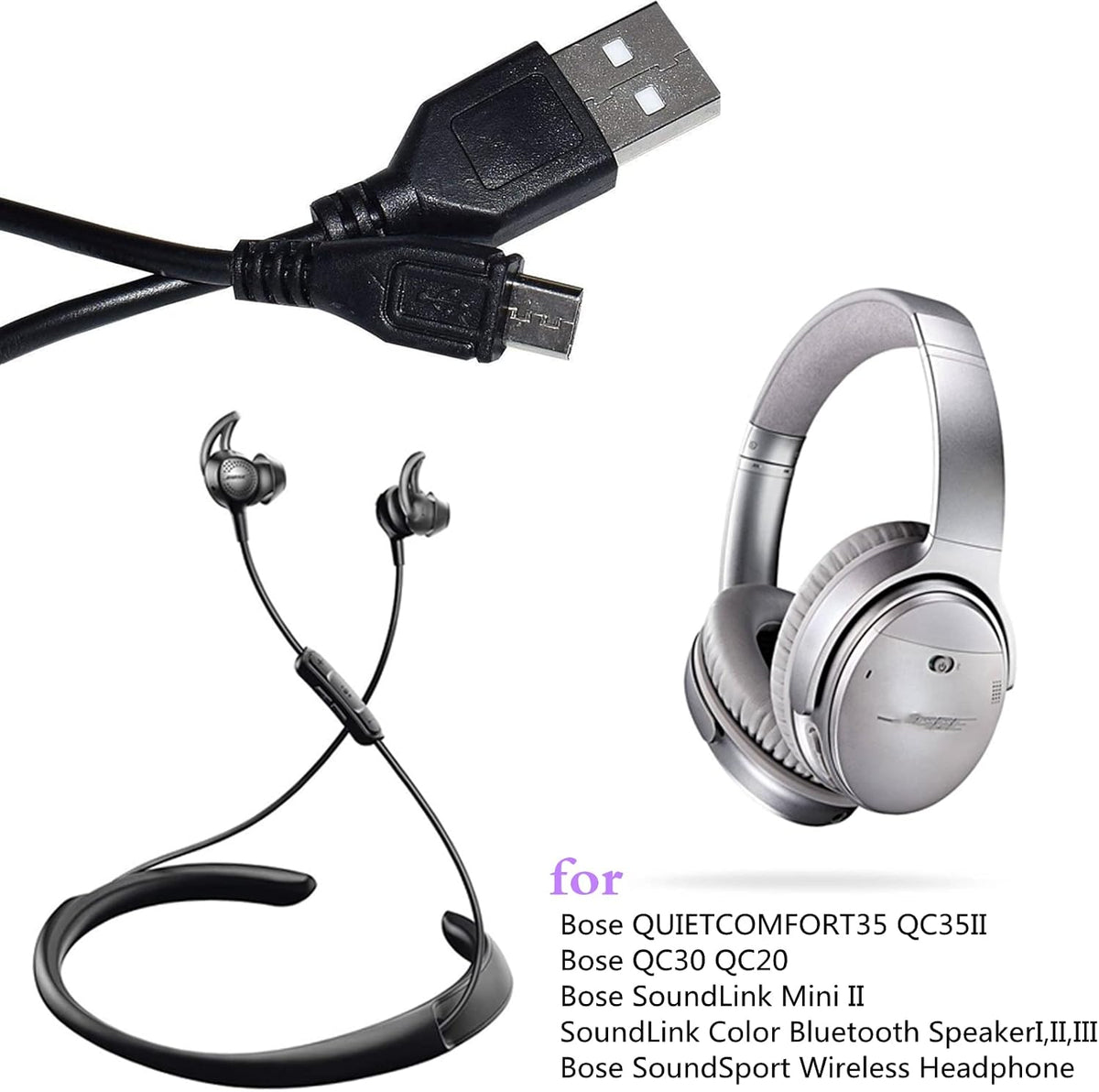Aquelo charging cord coiled for portability
