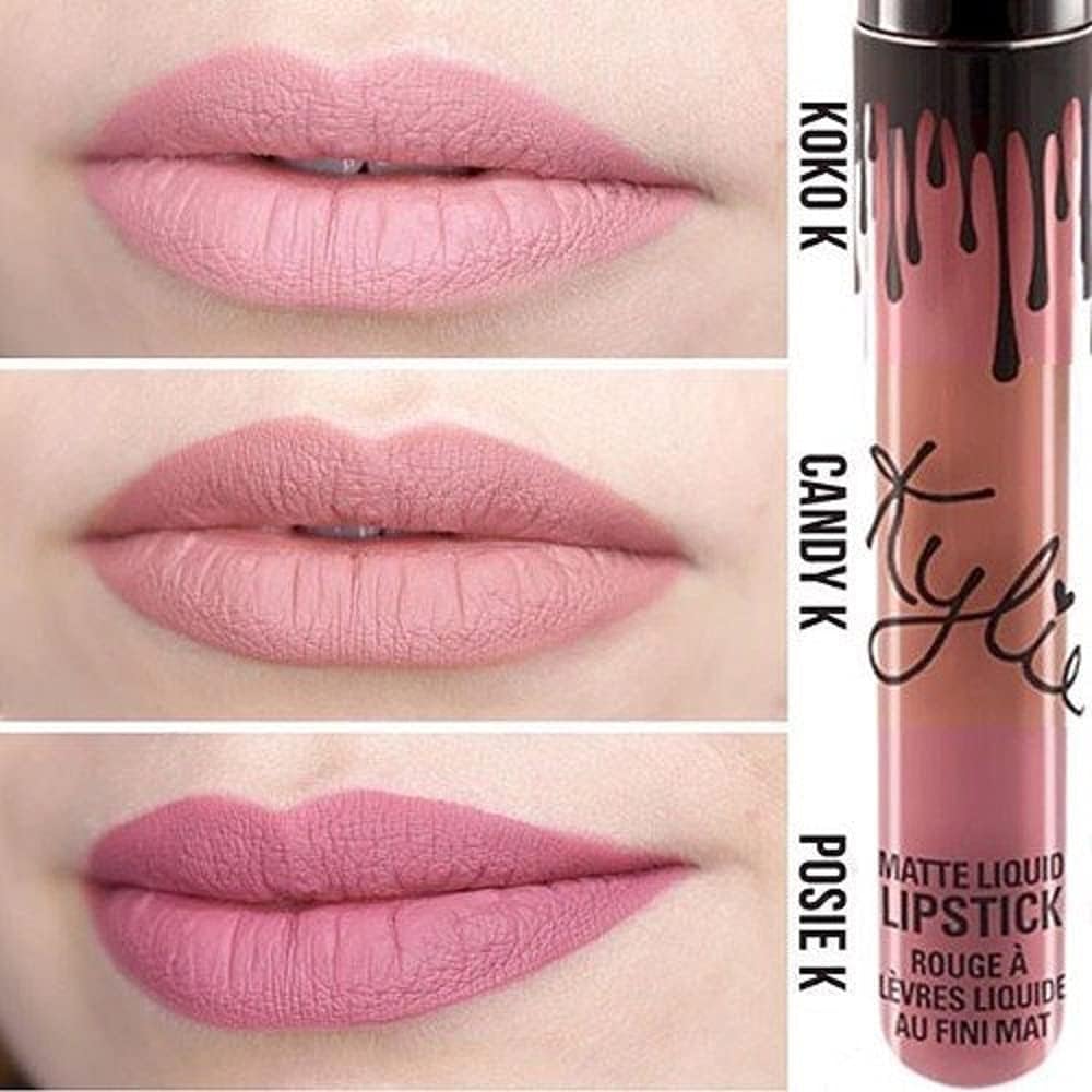 KYLIE Matte Lip Kit Candy K featuring the liquid lipstick bottle and matching lip liner pencil