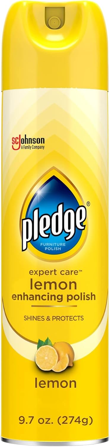 Pledge lemon clean furniture spray front view aerosol container