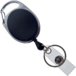 Back view of the solid black oval badge reel by Specialist ID.