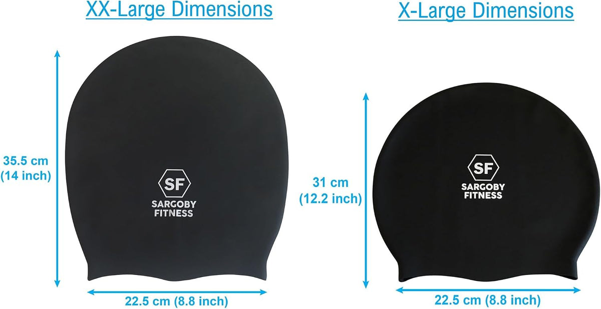 Sargoby Fitness extra large swim cap side profile