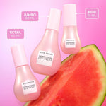 Niacinamide face serum bottle next to its pink festive holiday stocking stuffer packaging