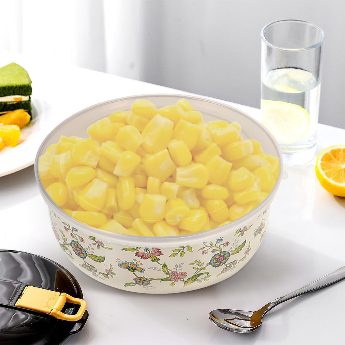 Hemoton food storage bowls organized inside a refrigerator
