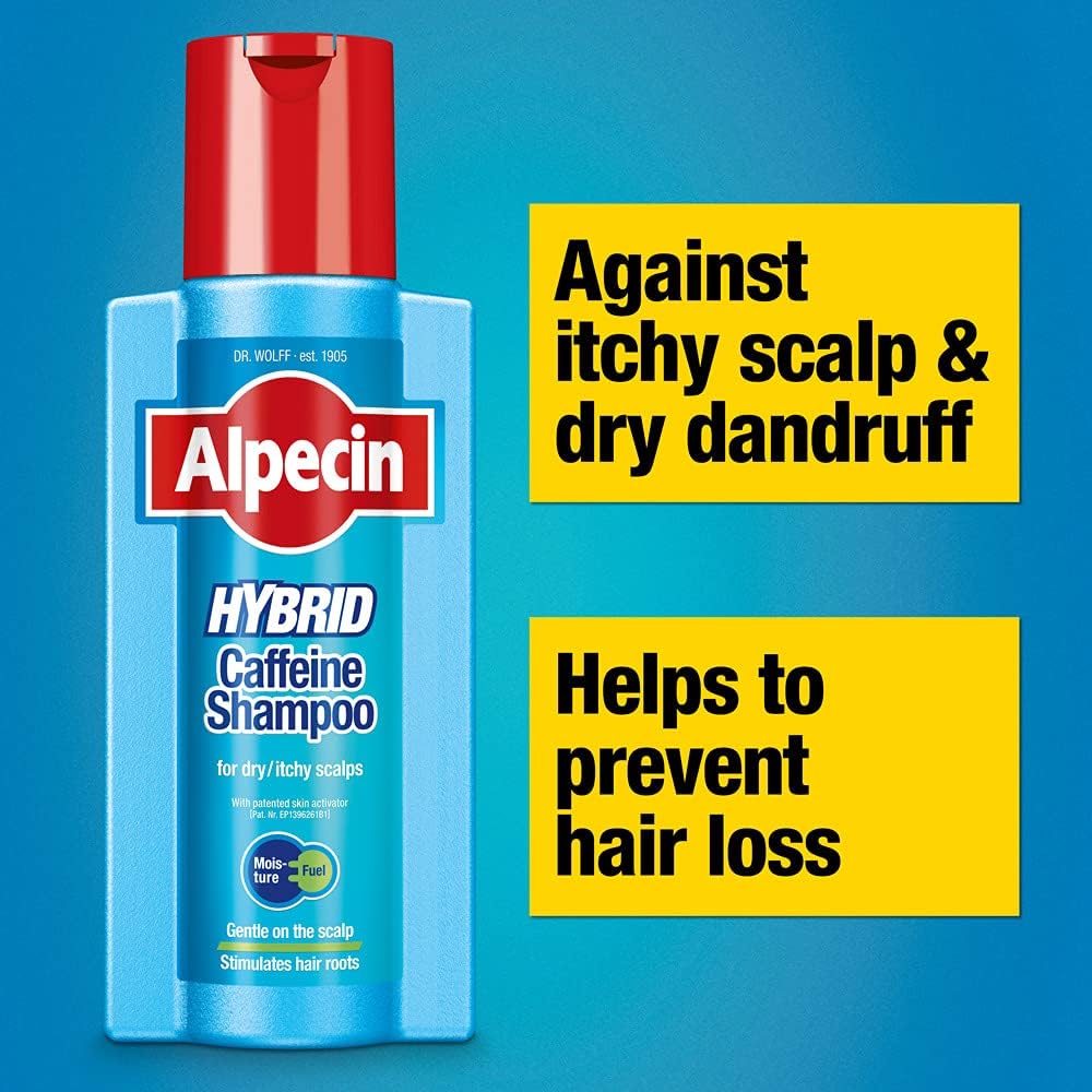 Alpecin hybrid caffeine shampoo label details dry scalp formula