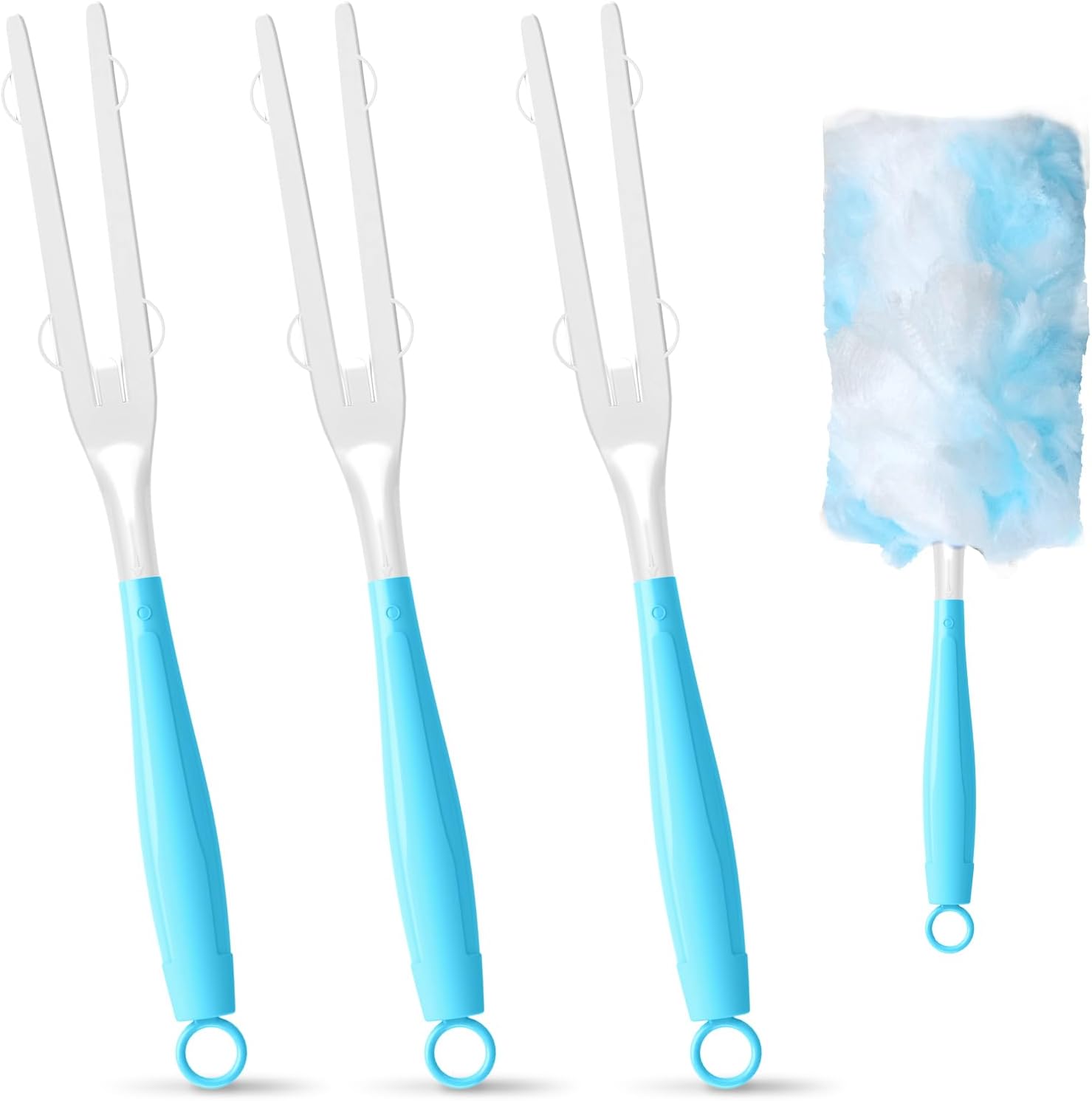LYASIL replacement duster handles front view showing blue and white detachable pieces