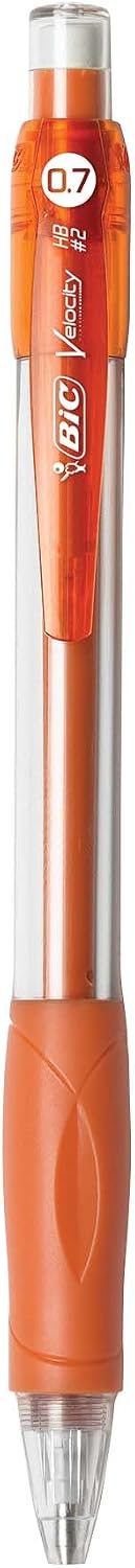 BIC mechanical pencils pack of 5 showing built-in erasers
