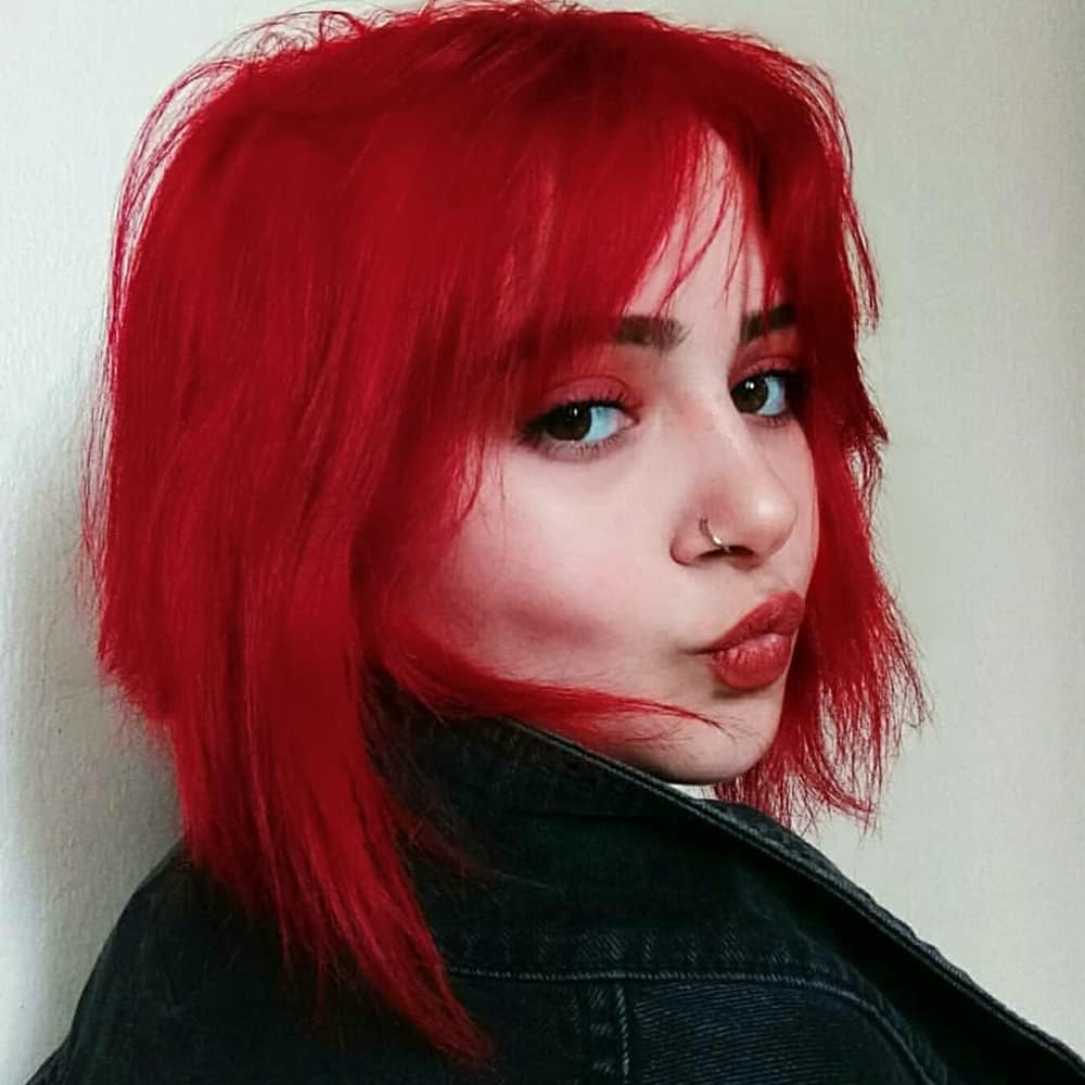 Manic Panic Pillarbox Red vibrant red hair color swatch sample