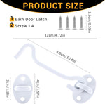 LLOUSSAK white stainless steel barn door lock angled view