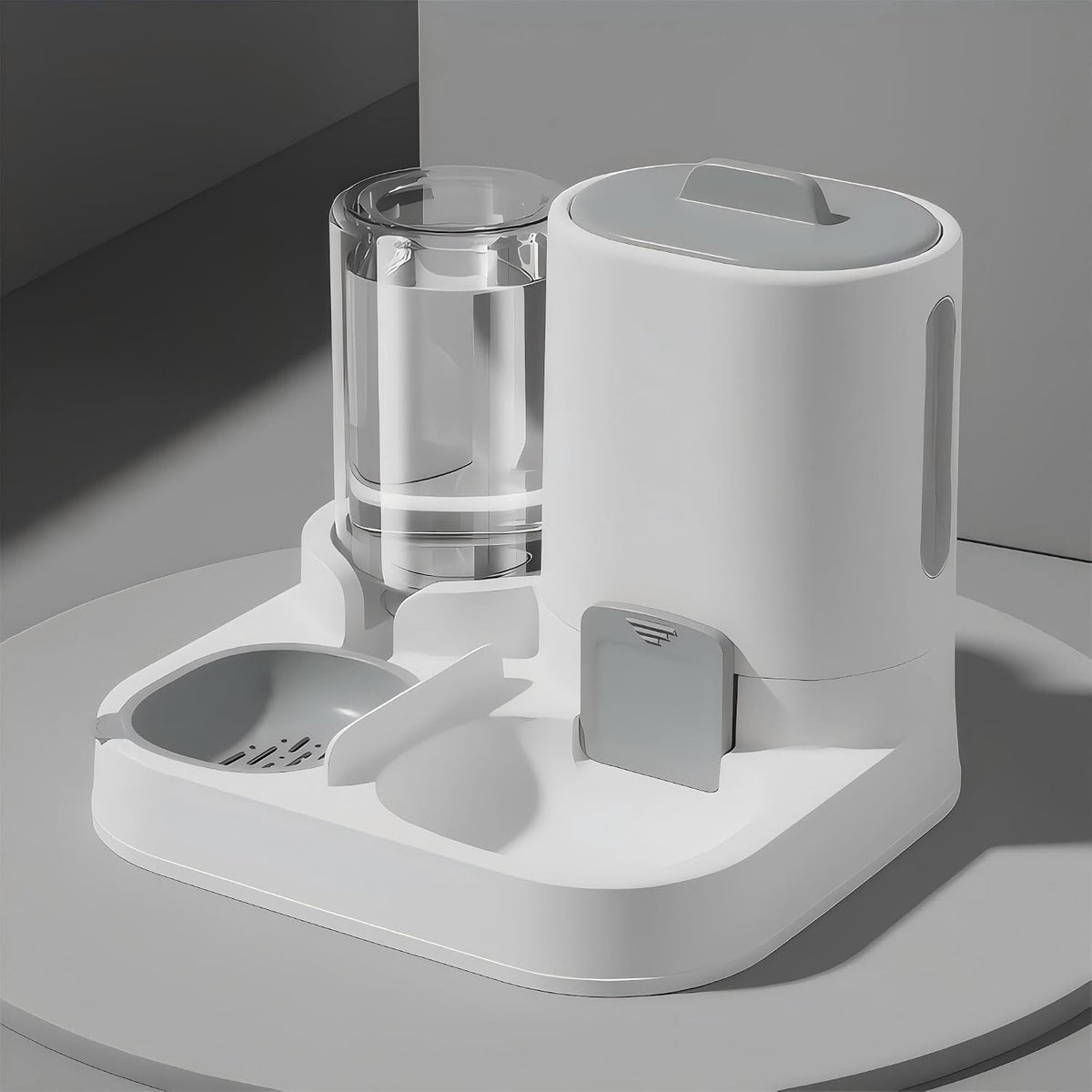 Nastella automatic cat feeder and water dispenser set front view automatic pet feeding station