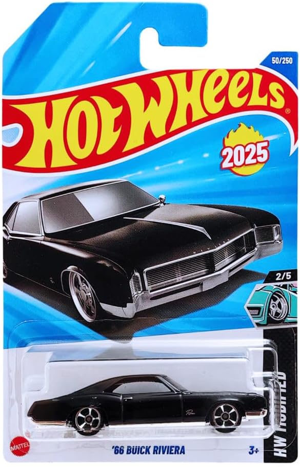 Hot Wheels 66 Buick Riviera black front view collectible die-cast car