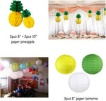 HOONAO tropical party supplies styled on a birthday dessert table
