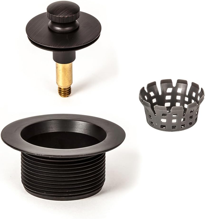 PF WaterWorks Lift Lock (Push Pull) Bathtub/Bath Tub Drain Assembly with Gasket - Coarse Thread 11.5 Threads Per Inch - Free Hair Catcher/Strainer to Eliminate Clogs;Brushed Nickel; PF0940-BN-LL-C - Image 9