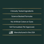 USA imported VetriScience pet health supplements packaging back details