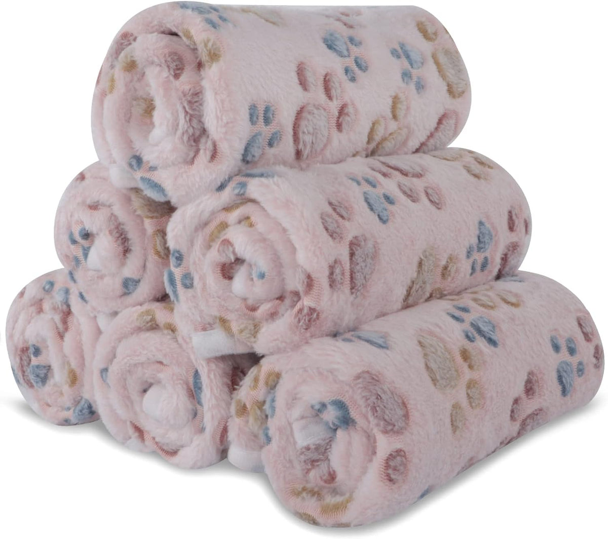 BVAGSS 6 Pack Small Dog Blanket, Super Soft Warm Pet Cover Blankets, Paw Print Puppy Fleece Flannel Blanket for Small Medium Dogs and Cats MW003 - Image 10