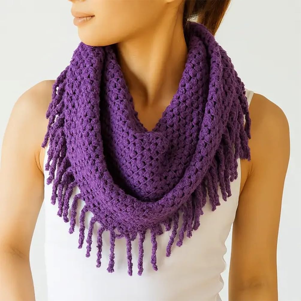 StylesILove winter scarf textured mesh stitch close up