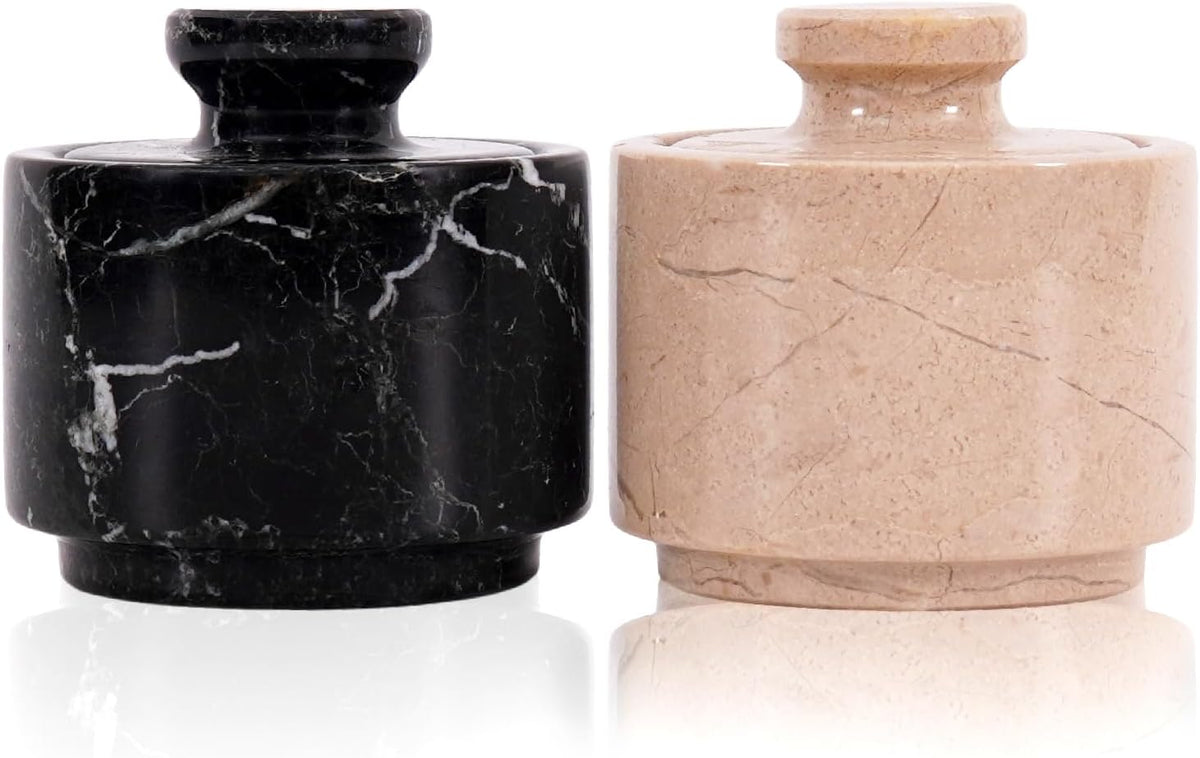 Marble Salt Cellar with Lid 3" White and Black Zebra Spice Jar For kitchen Counter Stone Salt Container and Salt, Pepper Bowls, Sugar Bowl For Table - Image 12