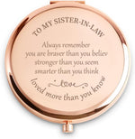 Daricano graduation gift compact mirror angled view