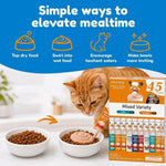 Cat eating Inaba lickable puree treat from tube