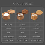 KitchenDao wooden spice holder with spoon in slot