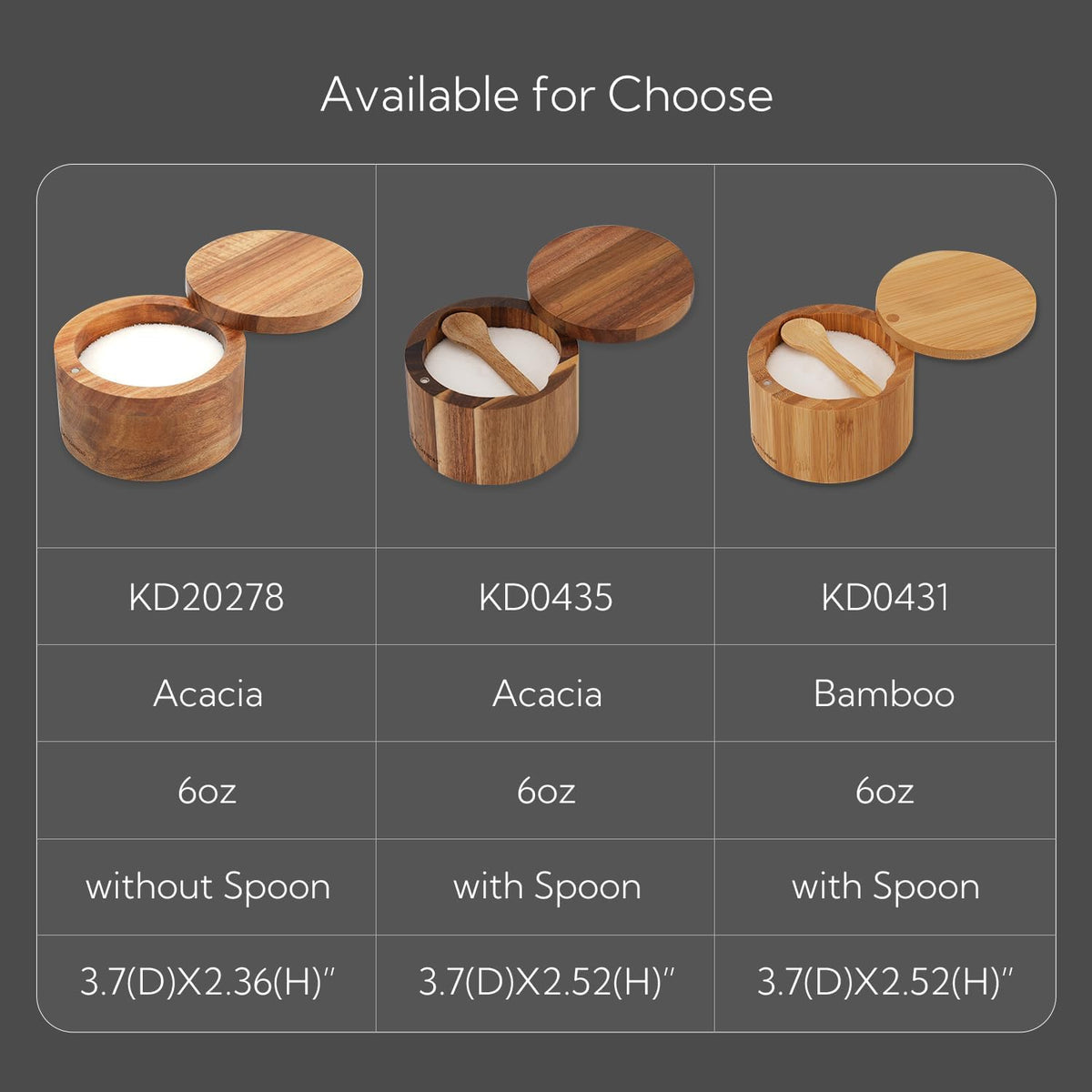 KitchenDao wooden spice holder with spoon in slot