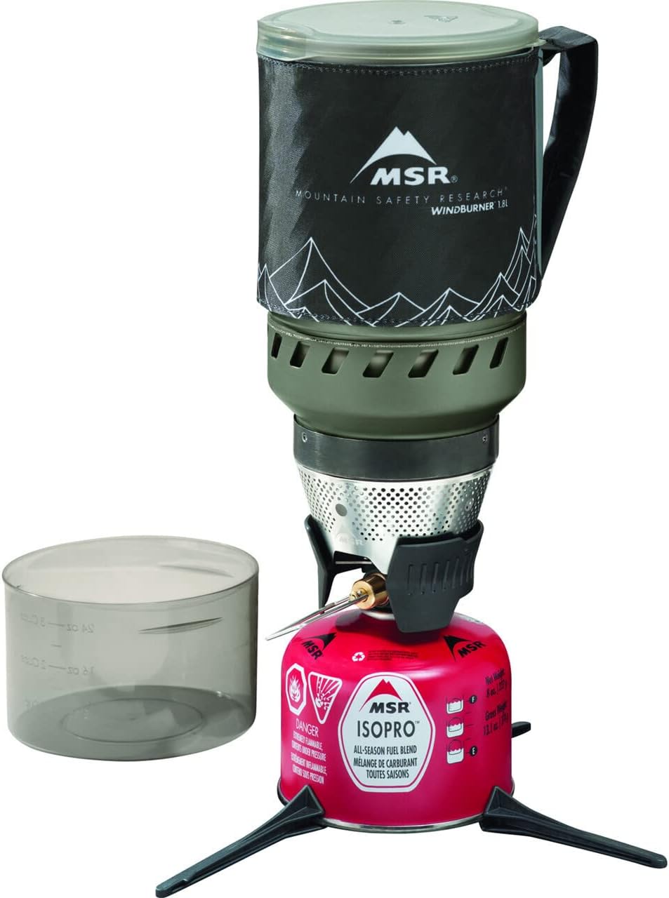 MSR WindBurner 1-liter hard-anodized aluminum pot with heat exchanger