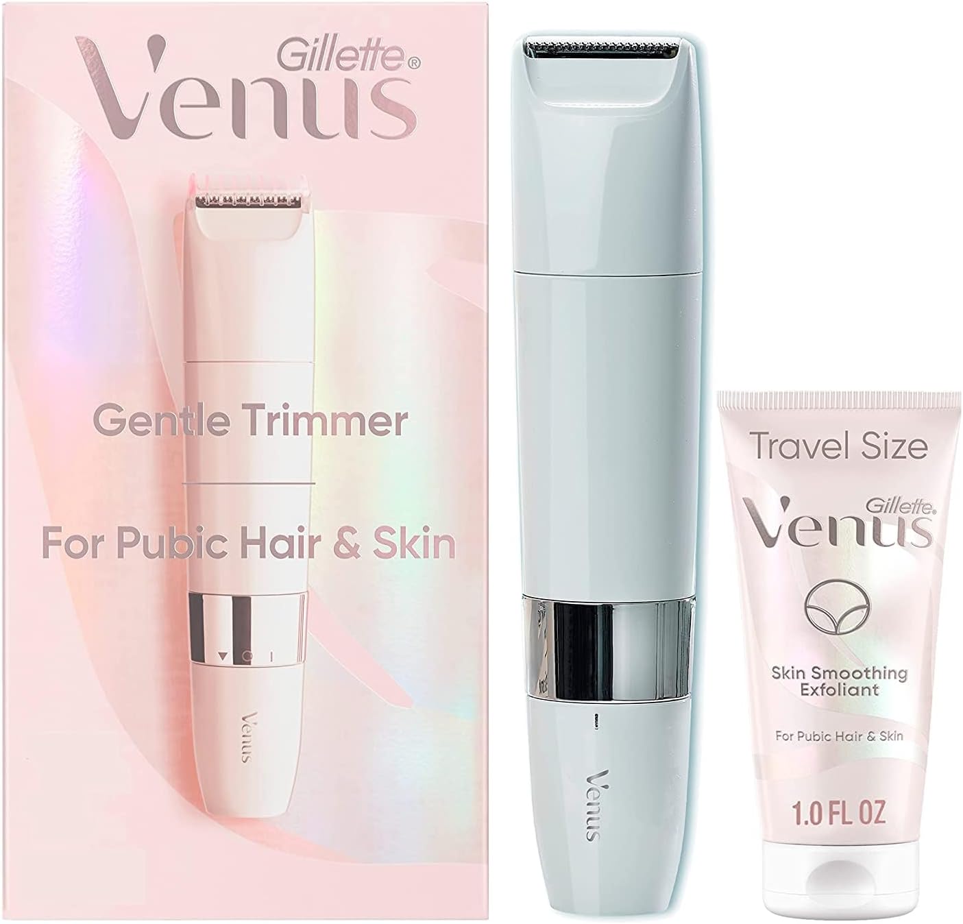 Gillette Venus for Pubic Hair & Skin Gentle Trimmer Plus 1oz Smoothing Exfoliant - Image 1