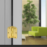 Pack of three 3.5 inch door hinges with 5/8 inch radius corners