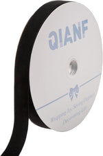 QIANF vintage black velvet ribbon front view roll