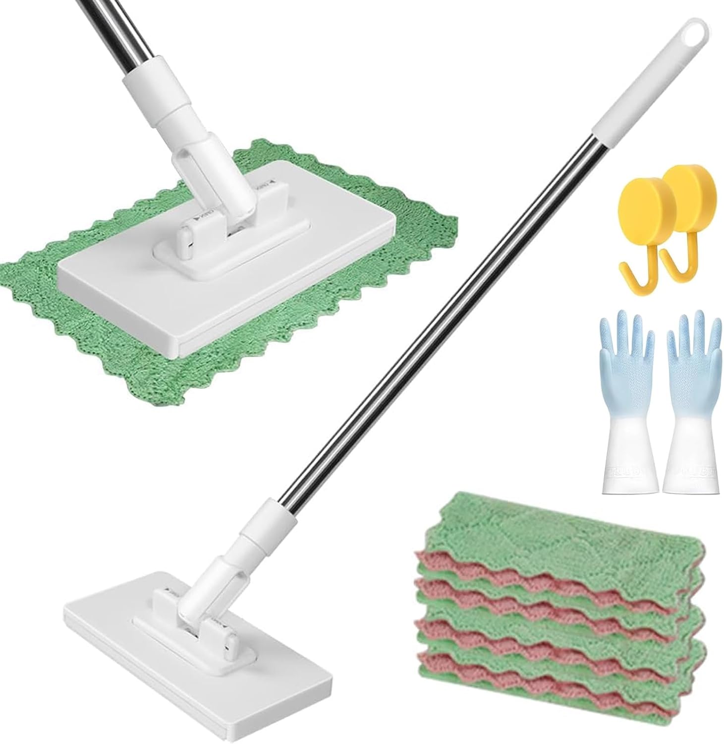 DAILIENFUS snap grip mini mop front view showing the hands-free mechanism and white mop head