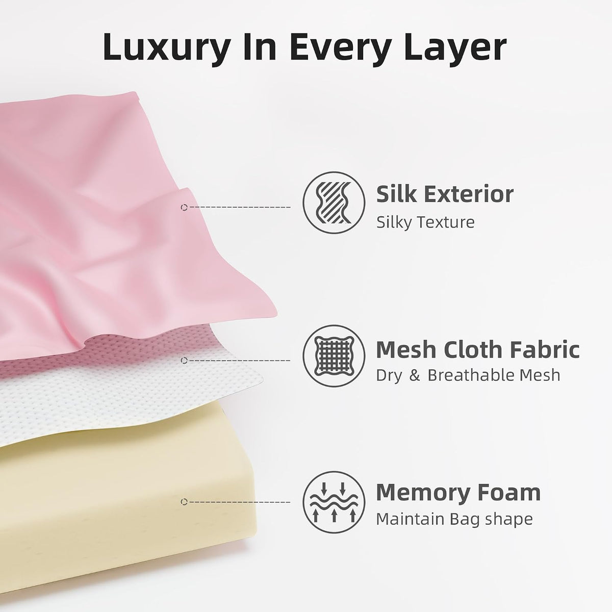 DGAZ memory foam pillow insert angle view