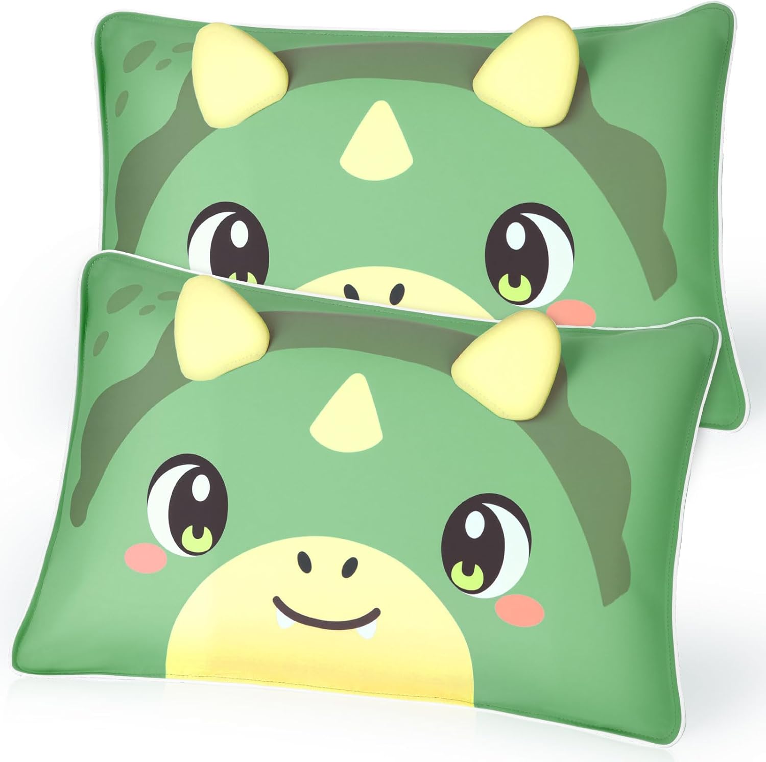 BeBeJoJo toddler pillowcase set of two green front view