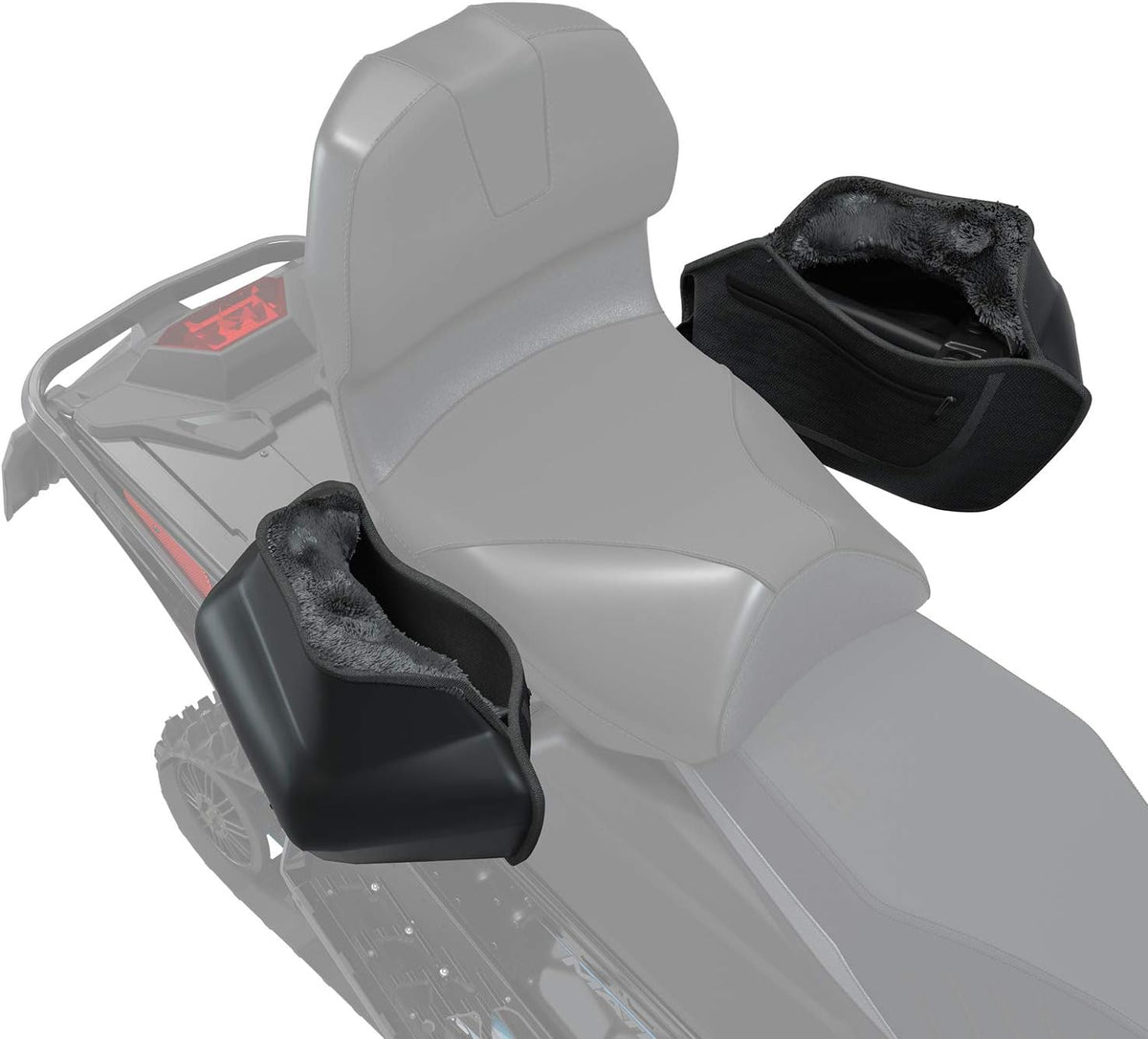 Polaris M2 passenger snowmobile gauntlets front view