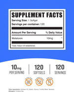 BulkSupplements Melatonin 120 softgels packaging showing supplement facts panel