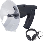 CYSFETENA bird watching instrument front view showing the clear parabolic sound dish and monocular lens.