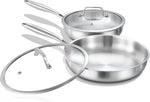 DELARLO Tri-Ply Stainless Steel Pan,18/10, 12.5" | Nontoxic Durable Oven Safe 800 All Cooktops Compatible Fast Even Heat PFOA Free Large Frying Pan Nontoxic Cookware - Image 11