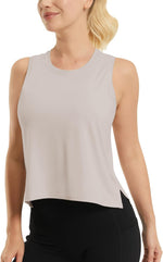 Ice Silk Workout Tops Sleeveless Athletic Tank Loose Fit UPF 50+ | Lightweight, Breathable, Not See-Through, Premium Drape Doesn't Cling, Versatile for Casual, Side Slits, Easy to Wash - Image 9