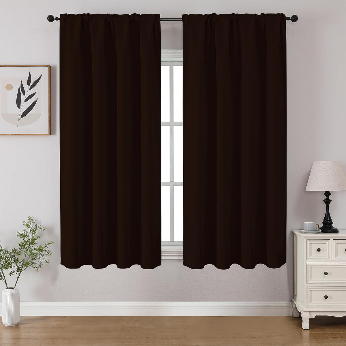 CUCRAF Black Blackout Curtains 45 inch Length 2 Panels Set, Rod Pocket Room Darkening Drapes for Bedroom Living Room, Insulated Thermal Light Blocking Window Curtain (W52 x L45 Inch) - Image 15