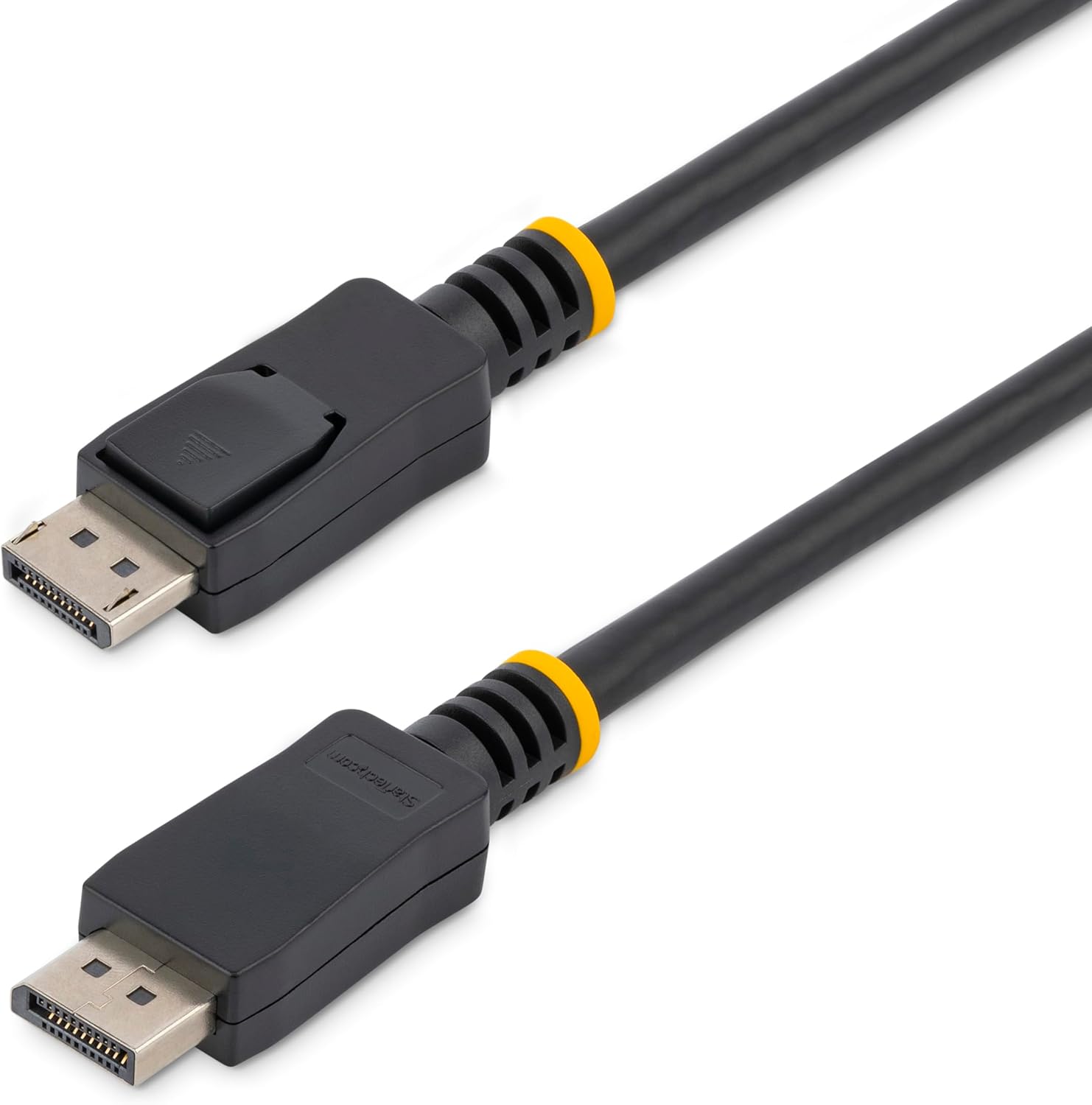 StarTech twenty foot DisplayPort cable with latches front view showing premium male connectors
