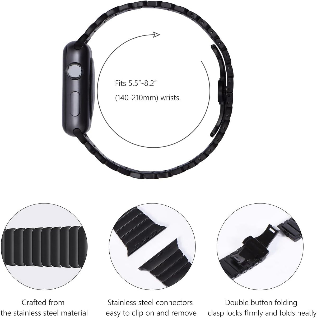 NewWays rugged metal replacement strap for Apple Watch Series 10