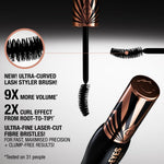 Charlotte Tilbury Exagger Eyes Mascara in Exagger Black showing lash volumizing results