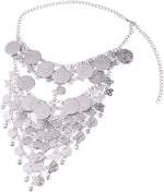 Beaupretty Women Masquerade Masks Face Chain Metal Jewelry Belly Coin Veil Halloween Dance Play Accessories Silver - Image 9
