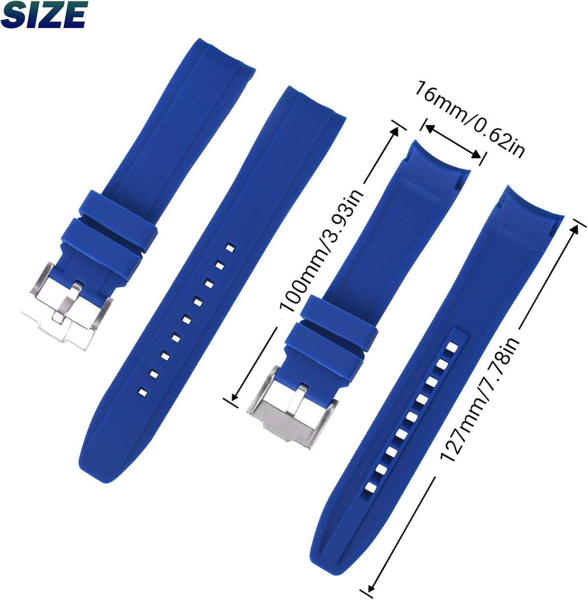 uEmoh curved no gap silicone strap angled close-up view
