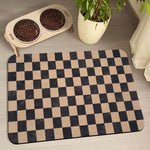 Zoeeya dog food mat front view showcasing waterproof plaid design